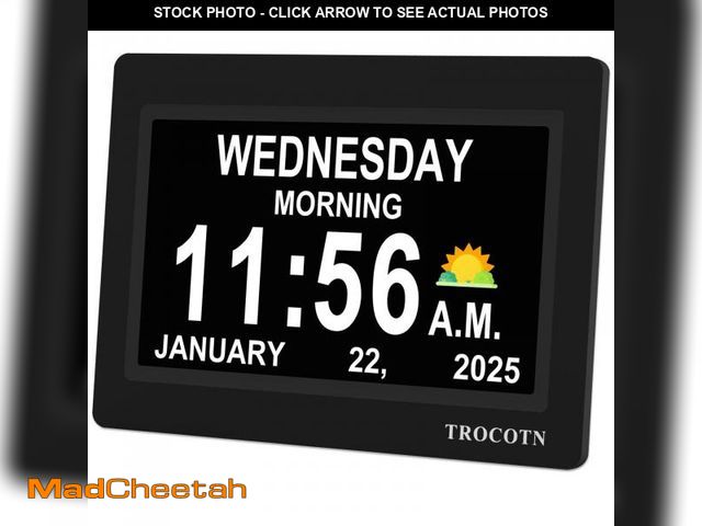 Lot 74-12443488 - TROCOTN Dementia Clocks, Large Display Calendar Alarm Clock with Auto DST for Seniors, 5 Display Mod...