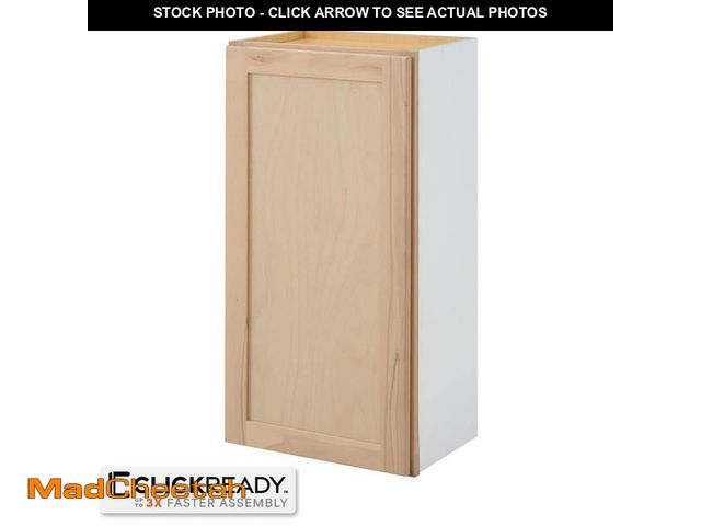 Lot 74-12856443 - Hampton Bay 18 in. W x 12 in. D x 36 in. H Ready to Assemble Wall Kitchen Cabinet in Unfinished with...