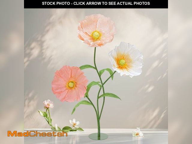 Lot 74-13627176 - LJIE-House Artificial Giant Flowers for Decoration with Stand - 5.6 Ft 3D Large Paper Fake Flowers W...