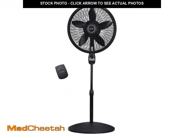 Lot 74-12423354 - Lasko Oscillating Cyclone Pedestal Fan, Adjustable Height, Timer, Remote Control, 3 Speeds, for Bedr...