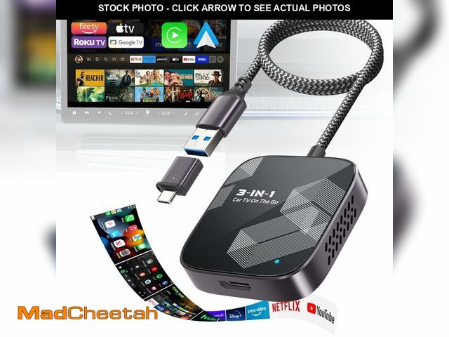 Lot 74-12599697 - 3-in-1 Wireless CarPlay Adapter, Car TV Mate Pro Max 2025 Upgraded [Metal &amp; Glass Case] Convert ...