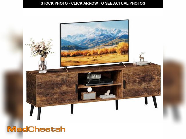 Lot 74-14309363 - Amadwell Mid Century TV Stand for 60" TVs, Adjustable Shelf, 54 inch Media Console for Living Room -...