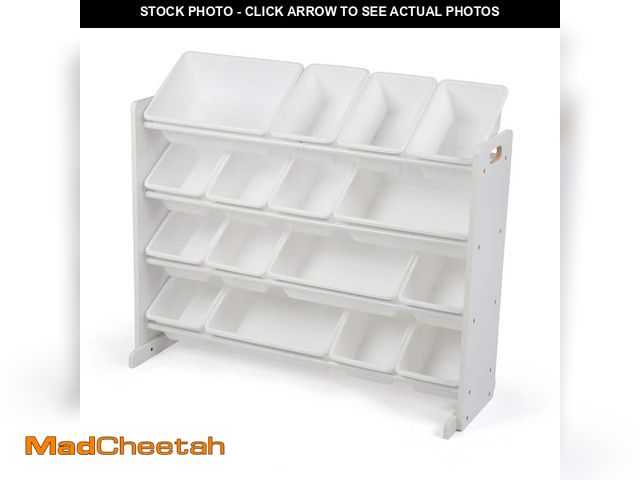 Lot 74-13770023 - (MISSING HARDWARE) Humble Crew Cambridge White/White Super-Sized Toy Organizer with 16-Bins - UNUSED