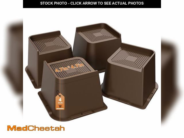 Lot 74-12703988 - MYMULIKE Bed Risers Heavy Duty, Oversized Furniture Risers, Support Up to 6000 Lbs, Lift 4 inch for ...