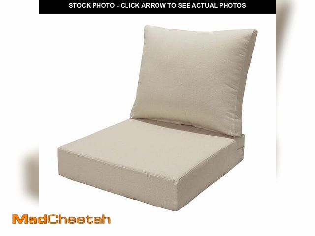 Lot 74-12687853 - Better Homes &amp; Gardens 24"x 24" Premium Beige Outdoor 2 Piece Deep Seat Cushion - UNUSED