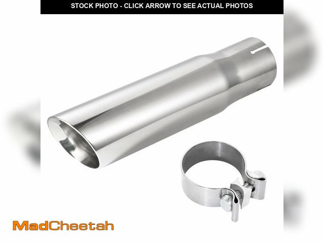 Lot 74-13629298 - QYFNB 304 Stainless Steel Car Exhaust Tip, 3" Inlet, 4" Outlet, 12" Overall Length, Polished Dual-La...
