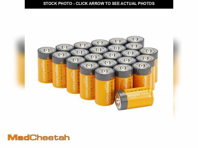 Lot 74-14206505 - Basics 24-Pack D Cell Alkaline All-Purpose Batteries, 1.5 Volt, 5-Year Shelf Life, Long-Lasting Powe...