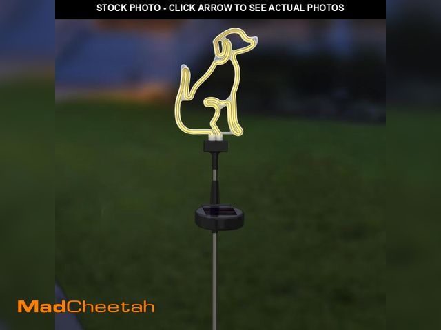 Lot 74-12125633 - Touch Of ECO Solar LED Neon Dog Stake Light - Warm White- Outdoor Garden DÃcor, Yard Ornaments,Land...
