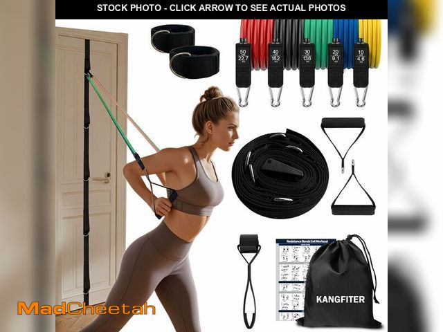Lot 74-12702381 - KANGFITER Door Anchor Strap and Resistance Bands for Working Out with Handles, Strength Training Equ...