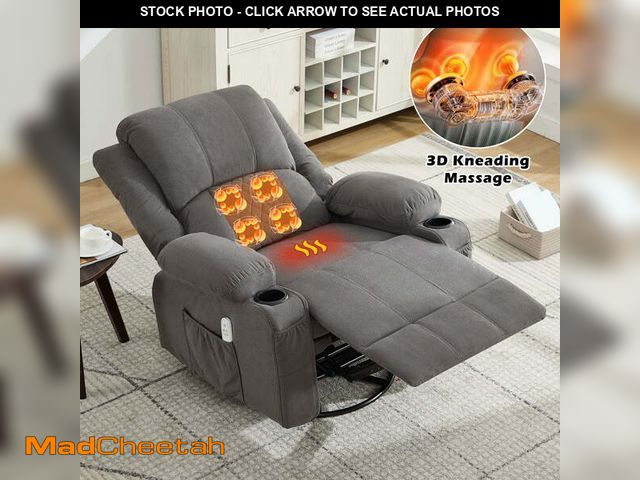 Lot 74-12669475 - JONPONY Kneading Massage Rocker Recliner Chair with 4-Point 3D Kneading Massage and Heat Ergonomic L...