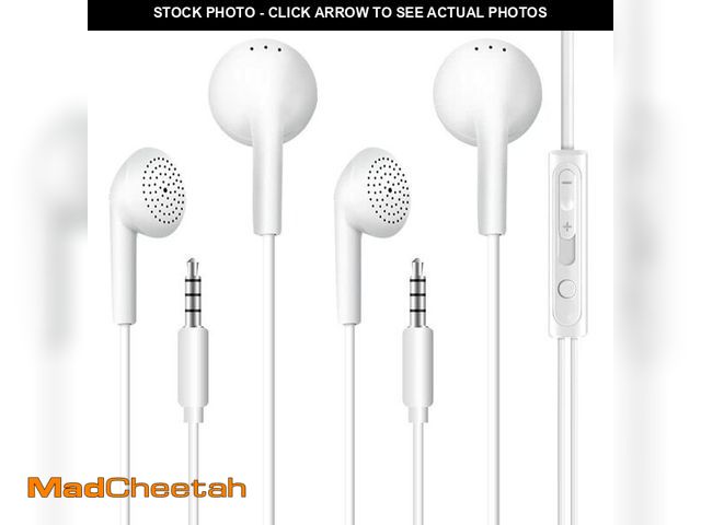 Lot 74-12431672 - 2 Pack for Wired /iPhone Headphones Earbuds with Built-in Microphone &amp; Volume Control HiFi Stere...