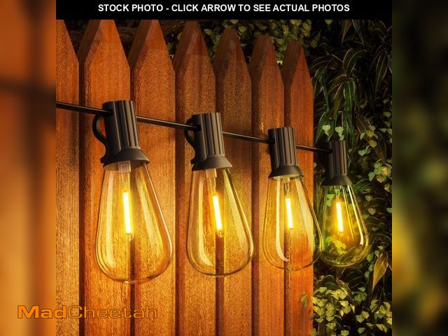 Lot 74-12307265 - Gpatio 30ft Waterproof Patio Lights With 16 Dimmable Hanging Lights Globe ST38 Bulbs, 2700k Shatterp...