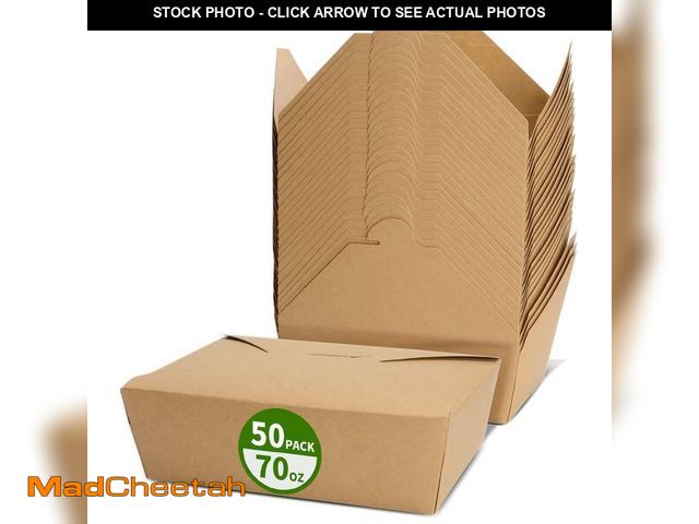 Lot 74-14144305 - AICHEF 70 oz Large Take Out Food Containers 50 Pack, Paper To Go Box #3 - UNUSED