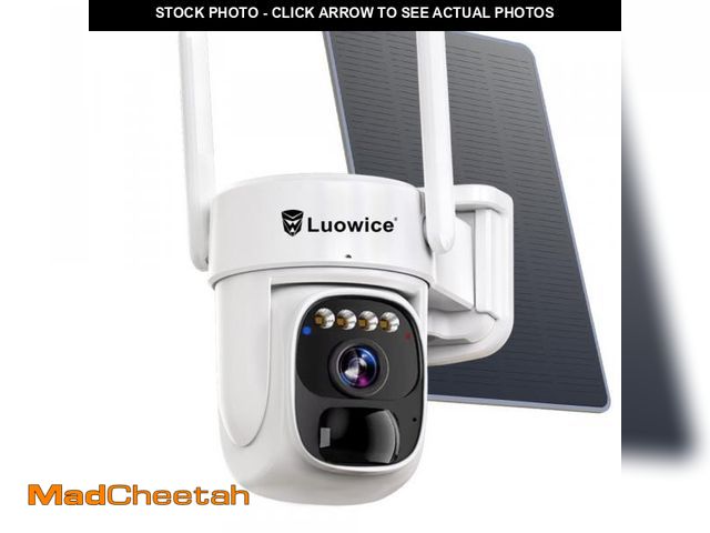 Lot 74-12050628 - Luowice Solar Security Camera Wireless Outdoor, 3W Solar Panel, 360ÃâÃÂ° Pan Tilt Solar Battery ...