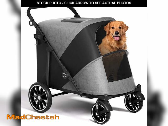 Lot 74-13815984 - Zoolike XL Dog Stroller, Dual Access 4 Wheel Extra Large Pet Cage Foldable Travel Jogging Carriage S...