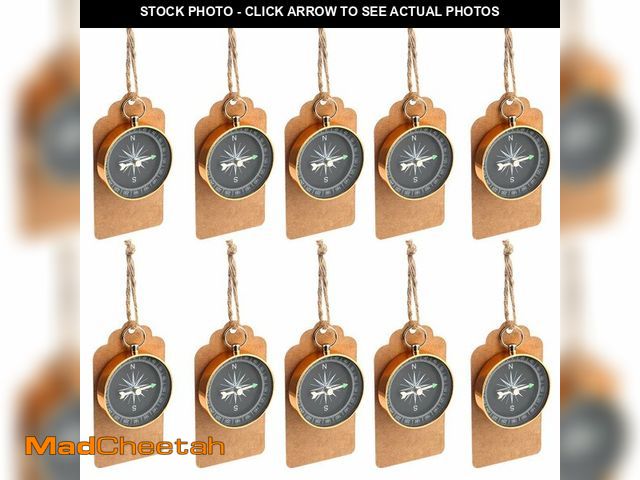 Lot 74-12715698 - OurWarm 50pcs Compass Wedding Favors for Guests, Compass Souvenir Gift with Kraft Tags for Travel Th...