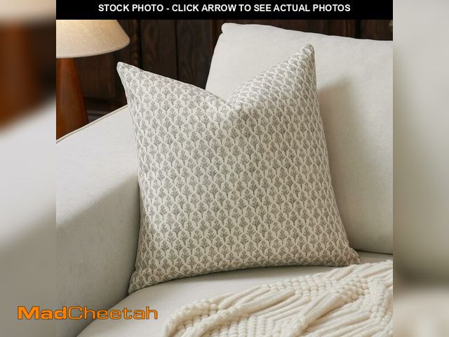 Lot 74-12972043 - FIOUOVO Floral Pillow Covers 20x20 Pillow Cover Block Print Couch Pillows for Living Room Decorative...