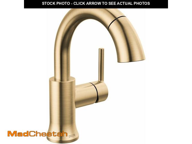 Lot 74-13733646 - Delta Faucet Trinsic Pull Down Bathroom Faucet, Bathroom Pull Out Faucet, Gold Single Hole Bathroom ...