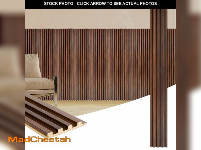 Lot 74-14251005 - (SOME DAMAGE) Novabright 8 Pack Wood Slat Acoustic Panels 48 x 5.7 Inch Wooden Slat Wall Panel for I...