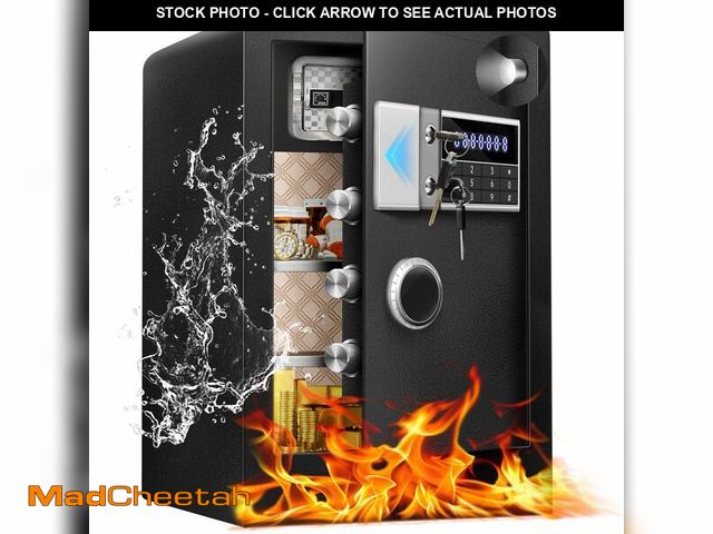 Lot 74-12634525 - 6.0 Cu Ft Large Fireproof Waterproof Safe Box for Office Document-HIDDEN LOCK BOX, Heavy Duty Steel ...