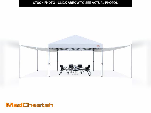 Lot 74-12680144 - MASTERCANOPY 10' x 10' Easy Pop-up Canopy Tent Outdoor Shade with 2 Detachable Shelters, White - UNU...