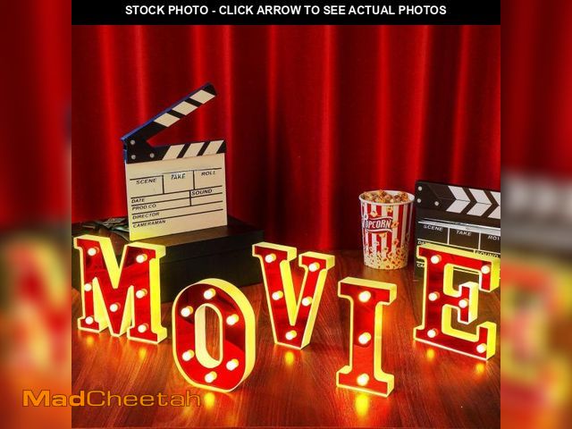Lot 74-12303566 - Aurelema Movie Light up Letters Sign Party Decorations Battery Powered Marquee Lighted Sign Alphabet...