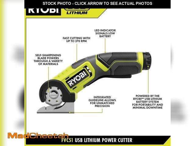 Lot 74-14437413 - RYOBI USB Lithium Power Cutter Kit with 2.0 Ah USB Lithium Battery and Charging Cable - USED