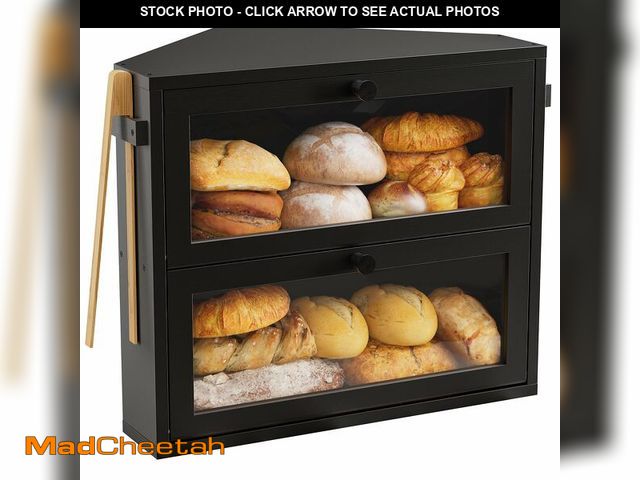 Lot 74-12609242 - WOWLIVE Corner Bread Box for Kitchen Countertop, Large Double Layer Bread Storage Container for Home...