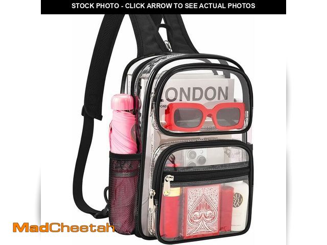 Lot 74-13844414 - Busiuw Clear Backpack for Stadium Events 3 in 1 Clear Sling Crossbody Bag with Adjustable Reinforced...