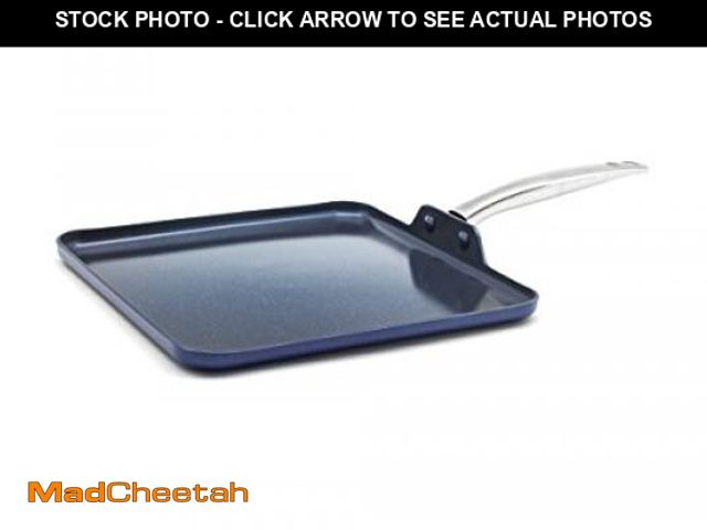 Lot 74-12399577 - Blue Diamond 11" Nonstick Square Griddle Pan, Non Toxic PFAS-Free Diamond Ceramic, Dishwasher &amp; ...