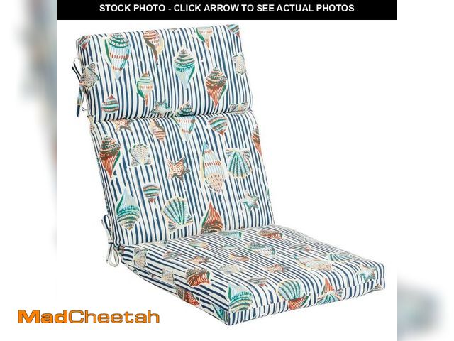 Lot 74-14593242 - Hampton Bay 20 in. W x 20 in. D High Back Universal Outdoor Cushion in Crayon Shells 04489010 - UNUS...