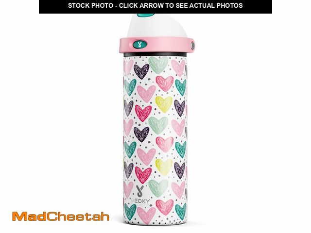 Lot 74-14376991 - 24 oz Valentine's Day Water Bottle: Meoky Stainless Steel Water Bottle with Straw and Spout Lid - Le...