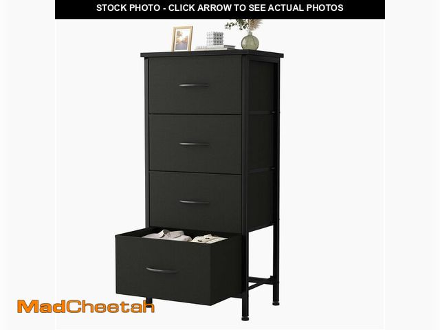 Lot 74-14305212 - Sweetcrispy 4 Fabric Drawer Small Dresser, Bedside Nightstand with Wooden Top Sturdy Frame, Entryway...