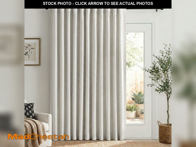Lot 74-14263186 - 100% Blackout Shield Linen Blackout Sliding Door Curtains for Living Room, Back Tab/Rod Pocket Therm...