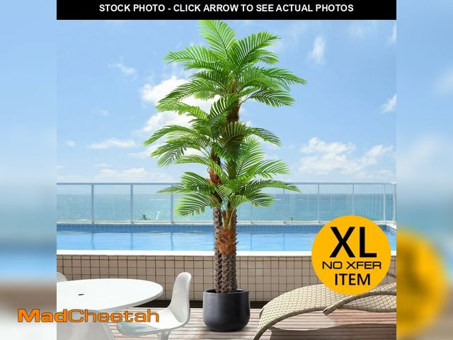 Lot 74-12786681 - Keeplush 8.5ft Tall Artificial Palm Tree for Outdoors - Triple Phoenix Palm, UV Resistant, Large Fak...