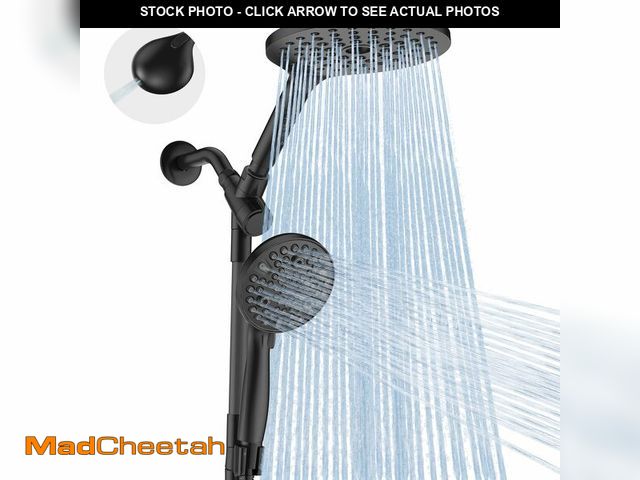 Lot 74-13993369 - MakeFit Dual Handheld Shower Head Combo, 2-in-1 Rain Shower Heads System 8 Inch Rainfall Shower Head...