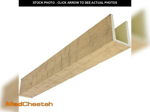 Lot 74-12512499 - Heritage Timber Reclaimed Axed Cut Faux Wood Beam, 3-Sided (U-Beam), 5 1/2"W x 5 1/2"H x 72"L, Natur...