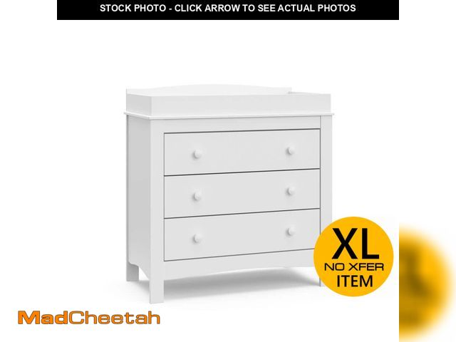 Lot 74-12774102 - Graco Noah White 3 Drawer Kids Dresser with Changing Topper - UNUSED