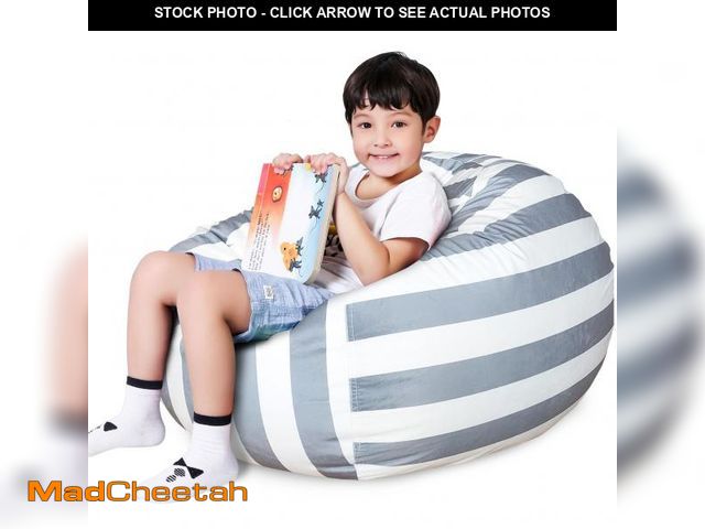 Lot 74-12309647 - Lukeight Stuffed Animal Storage Bean Bag Chair Cover - Premium Velvet Organizer with YKK Zipper Hold...