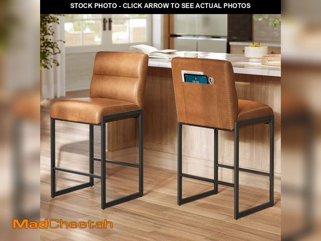 Lot 74-13789914 - VASAGLE EKHO Collection - Bar Stools Set of 2, Counter Height Stools with Backs, 26.4-Inch Barstools...