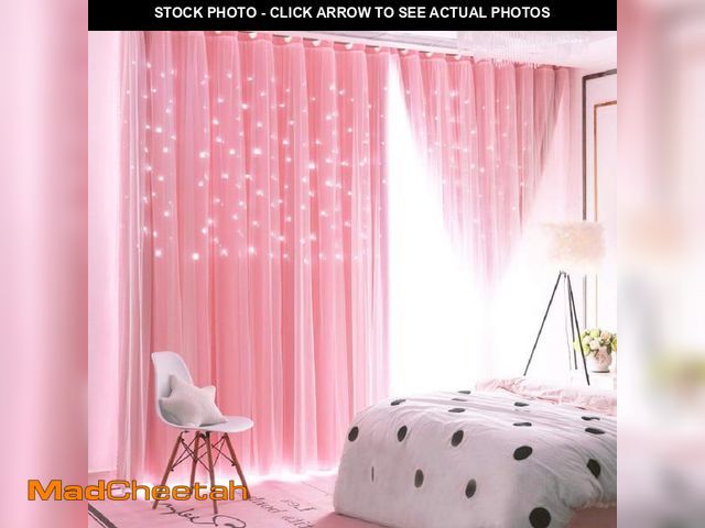 Lot 74-12314538 - UNISTAR 2 Panels Stars Blackout and Sheer Curtains for Bedroom Girls Kids Baby Room, Double Layer St...