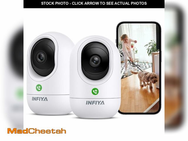 Lot 74-12877750 - INFIYA 2K Security Camera Indoor-360 Cameras for Home Security and One-Tap Call, Elderly/Cat/Baby/Na...