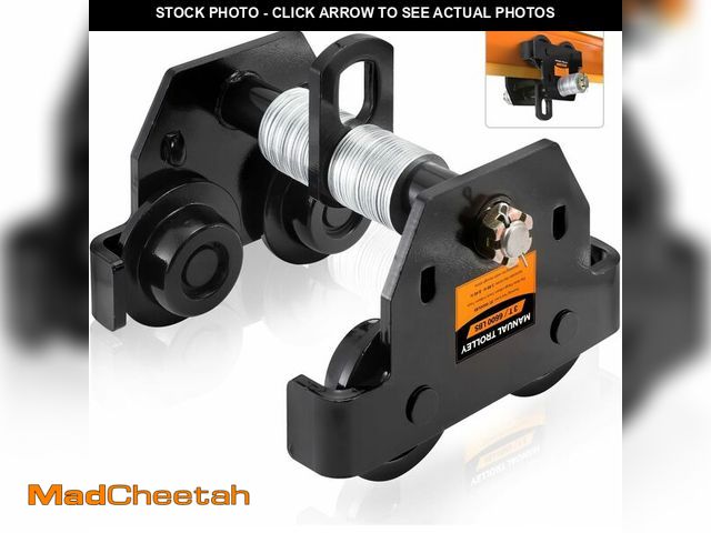 Lot 74-13698278 - POWLAB 3 Ton Heavy Duty Manual I-Beam Trolley, Adjustable Flange Width 3.66" to 8.46", Dual Wheels f...