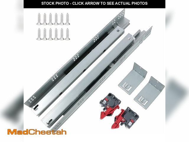 Lot 74-13698432 - Undermount Concealed Soft Close Drawer Slides 15inch,6 Pairs Full Extension Drawer Glides Runners wi...