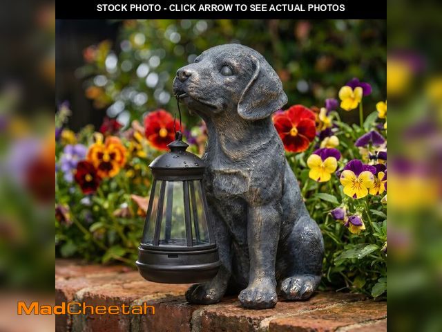 Lot 74-14061867 - Lyeasw Dog Yard Decor Outdoor Statue, 8.4 inch Cute Puppy Garden Decoration for Patio Porch Lawn Bac...