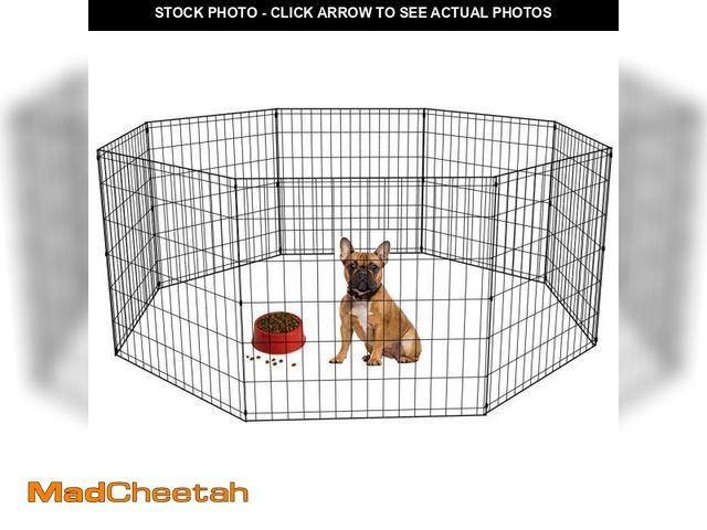 Lot 74-12480531 - Bestpet 24-Black Tall Dog Playpen Crate Fence Pet Kennel Play Pen Exercise Cage -8 Panel - UNUSED