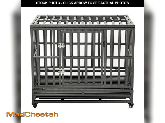 Lot 74-12784804 - LUCKUP 38 Inch Heavy Duty Dog Cage Metal Kennel and Crate for Large Dogs,Easy to Assemble Pet Plaype...