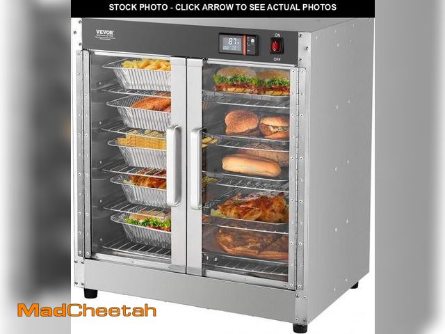 Lot 74-12246157 - VEVOR Hot Box Food Warmer, 5-Tier Concession Warmer with Water Tray, 5 Pans, Double-Door and Adjusta...