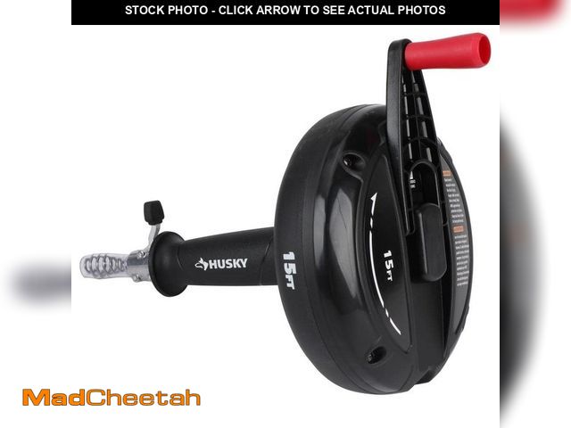 Lot 74-13799812 - Husky 15 ft. Manual Drain Snake Compact Drum Auger for Sink, Shower and Tub Clogs - USED