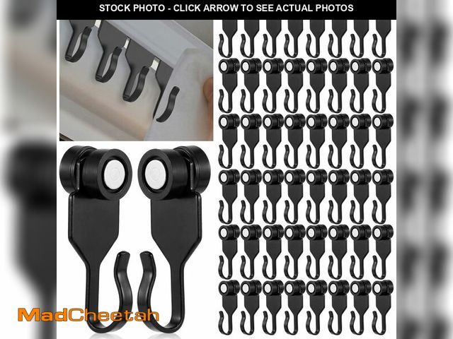 Lot 74-14144205 - AceOrbit 50 Pcs Gazebo Curtain Hooks Spring Steel Metal Slide Curtain Track Hooks Plastic Wheel Mosq...